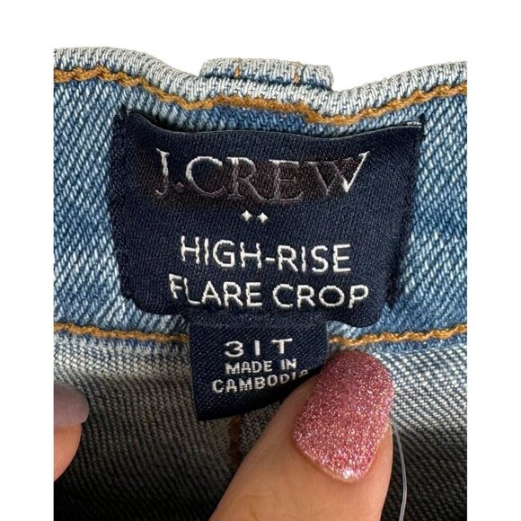 J.Crew High-rise flare crop jean in all-day stretch raw hem sz 31T - Picture 3 of 14